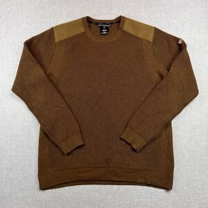 Kuhl Evader Merino Wool Blend Sweater Men Large Brown Crewneck Outdoor Commando